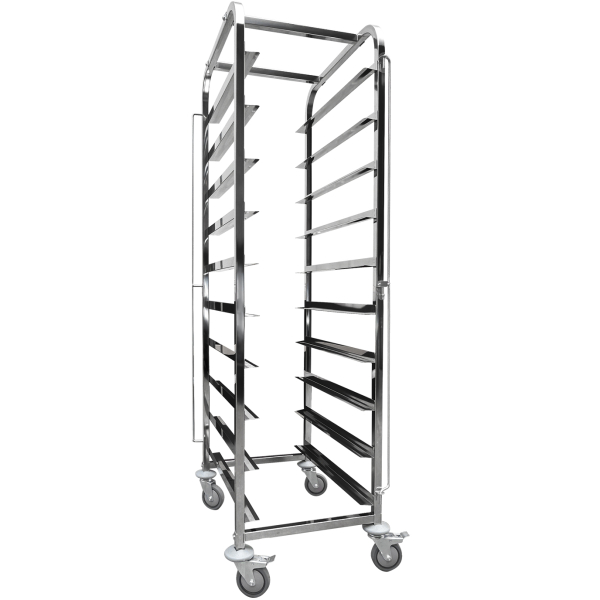 Vaunu ylähyllyllä 10x600x400mm astioille Ruostumaton teräs 465x620x1725mm Kerrosväli 145mm | Adexa WHDBC10