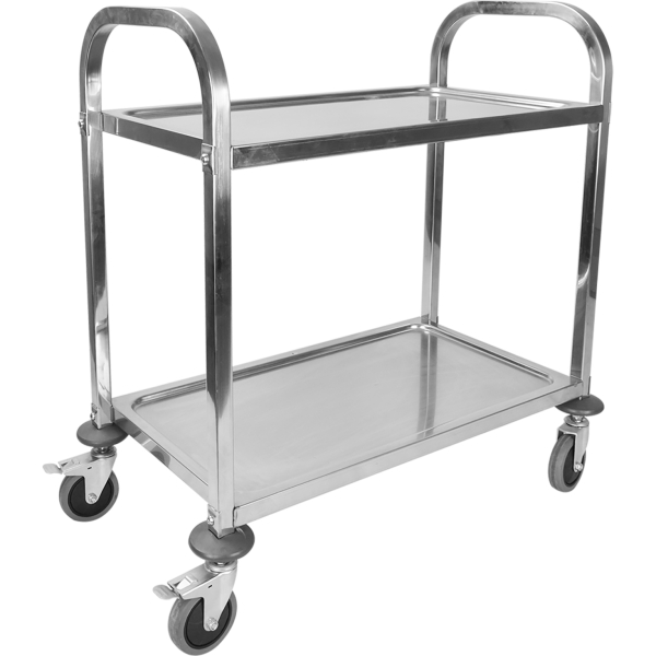 Tarjoilukärry Ruostumaton teräs 2 hyllyä Neliöputket 950x500x950mm | Adexa SST2A