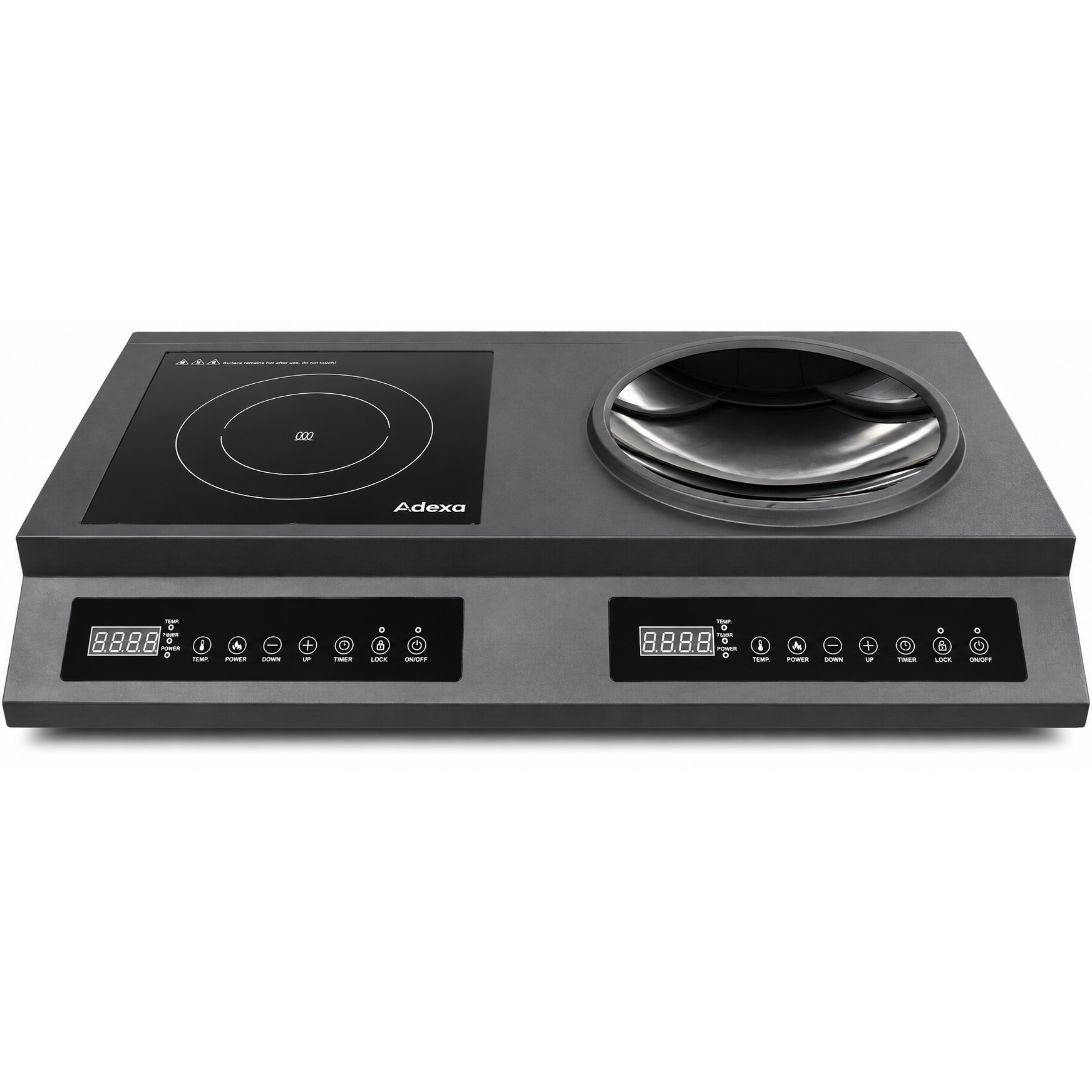 Kaupallinen Induktioliesi & Wok-yhdistelmä 2 x 3 Kaupallinen Induktioliesi & Wok-yhdistelmä 2 x 3,5 kW | Adexa CA003 - Image 1
