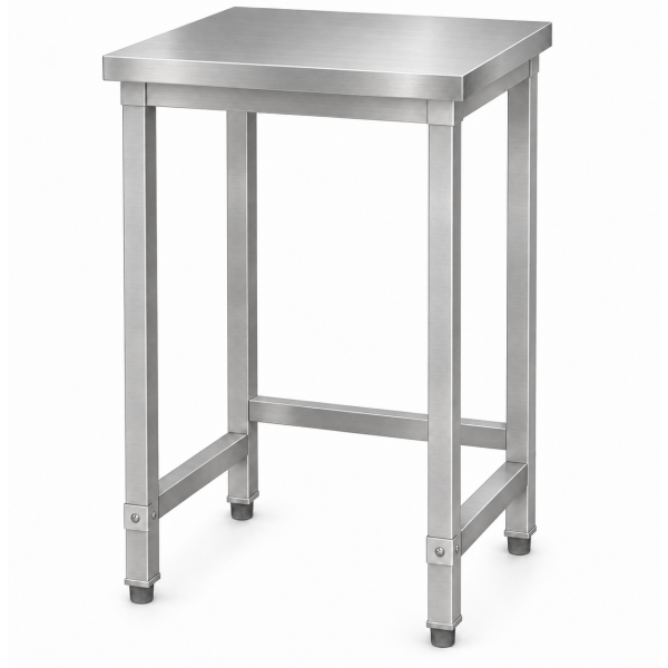 Premium kaupallinen työpöytä Ruostumaton teräs Ei alahyllyä 600x700x900mm | Adexa DW6070WO