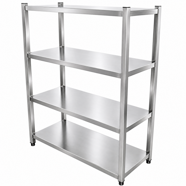 Ammattimainen hyllystö ruostumatonta terästä 1200x500x1500mm 4 hyllyä | Adexa SSB12050