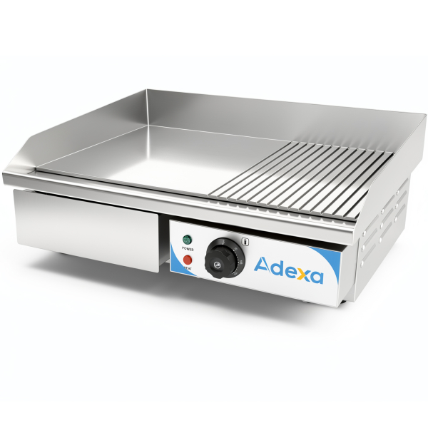 Ammattilaisgrilli sileä/uurteinen 550x430x240mm 3kW sähköinen | Adexa IWG8182