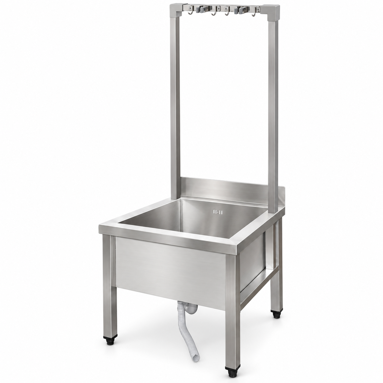 Kaupallinen ruostumattoman teräksen moppiallas korkealla hyllyllä ja 2-in-1 moppipidikkeellä 600x600x1000mm | Adexa SMSJYHR6060 Kaupallinen ruostumattoman teräksen moppiallas korkealla hyllyllä ja 2-in-1 moppipidikkeellä 600x600x1000mm | Adexa SMSJYHR6060 - Image 1