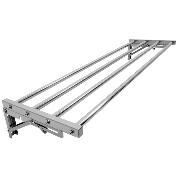 Taitettava putkinen seinähylly 4 putkella & 2 tuella ruostumatonta terästä 1500x300x230mm | Adexa TRW51530